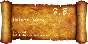 Heincz Bence névjegykártya